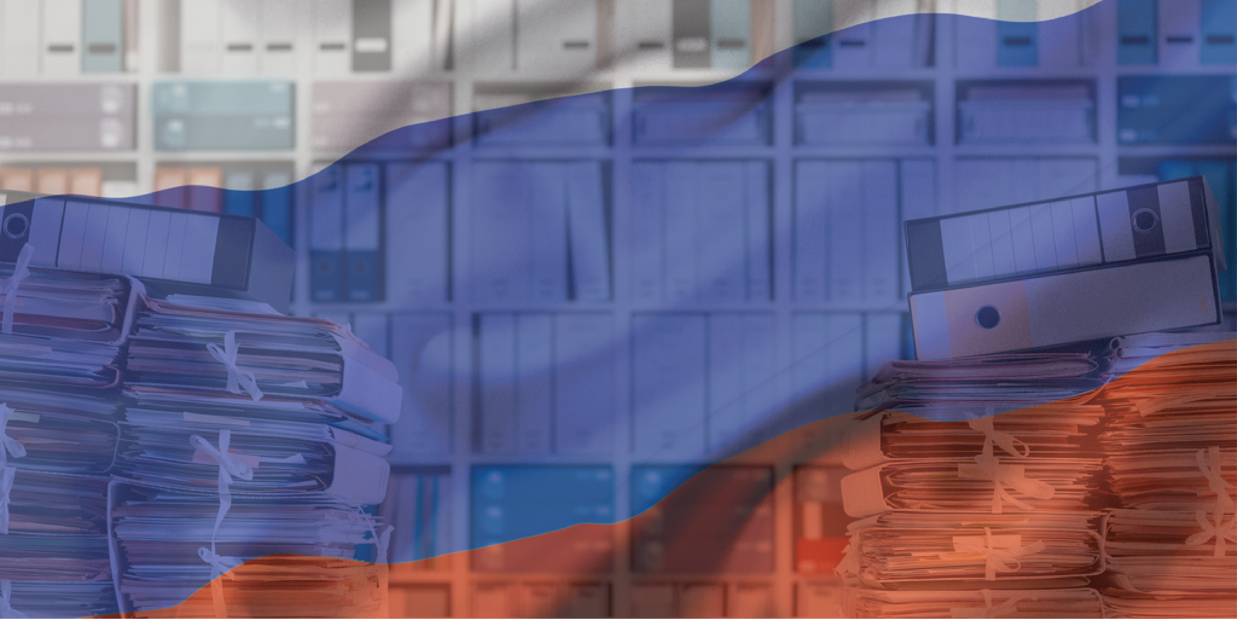 Russian flag gradient over file folders