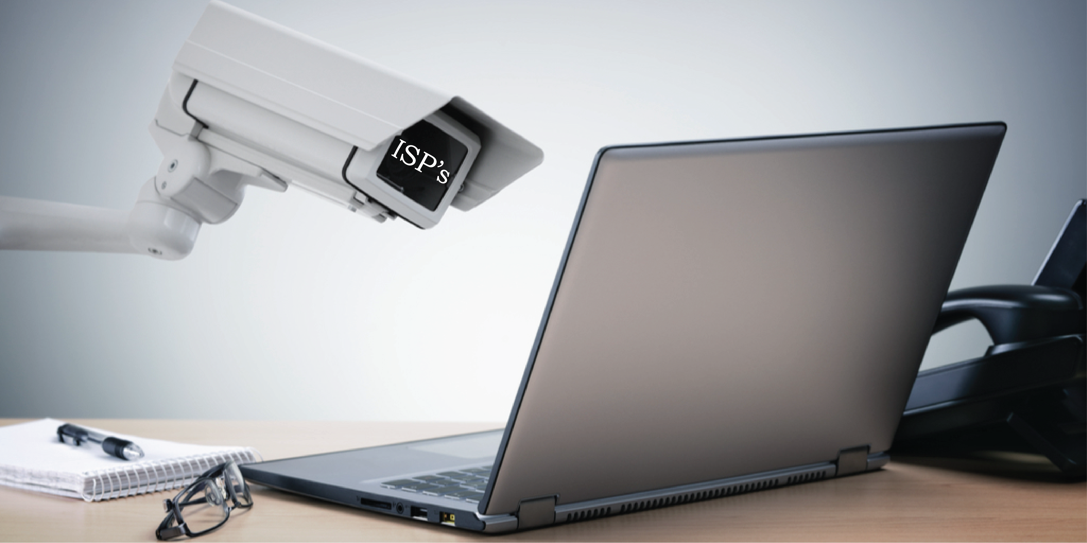 video camera with ISP text spying on laptop screen