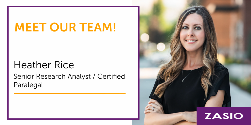 Meet Our Team! Heather Rice, Senior Research Analyst, Certified Paralegal
