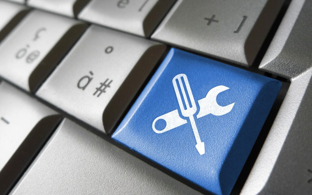 Closeup of utility key on keyboard