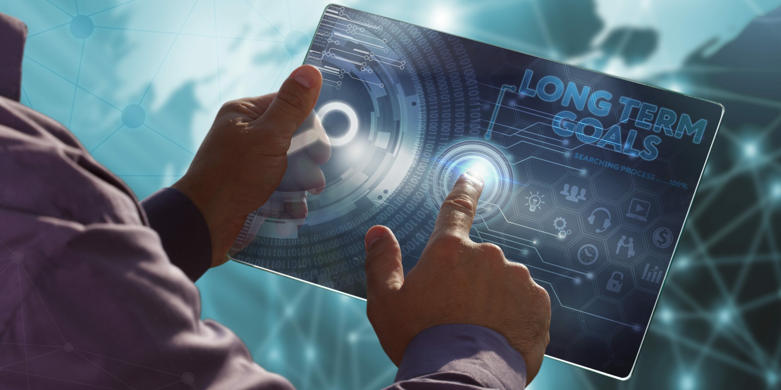 businessman holding long term goals