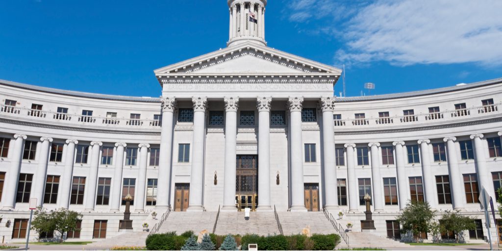 white government building in Denver