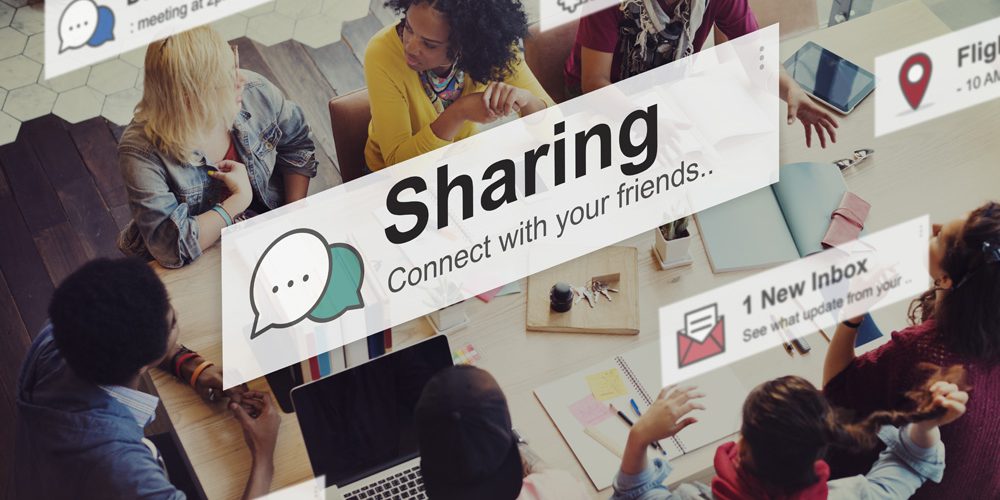 sharing and communication infographic