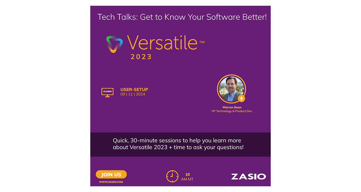 Tech Talks: Get To Know Versatile 2023 Better! - Zasio